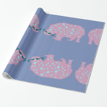 Hippopotamus mustache Glossy Wrapping Papper