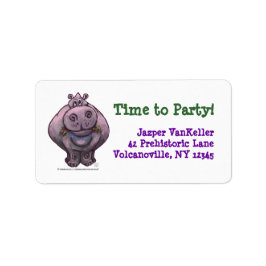 Hippopotamus Party Centre Adressetikett