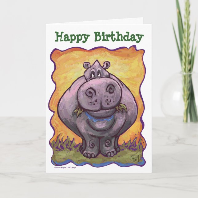 Hippopotamus Party Centre Kort (Framsida)