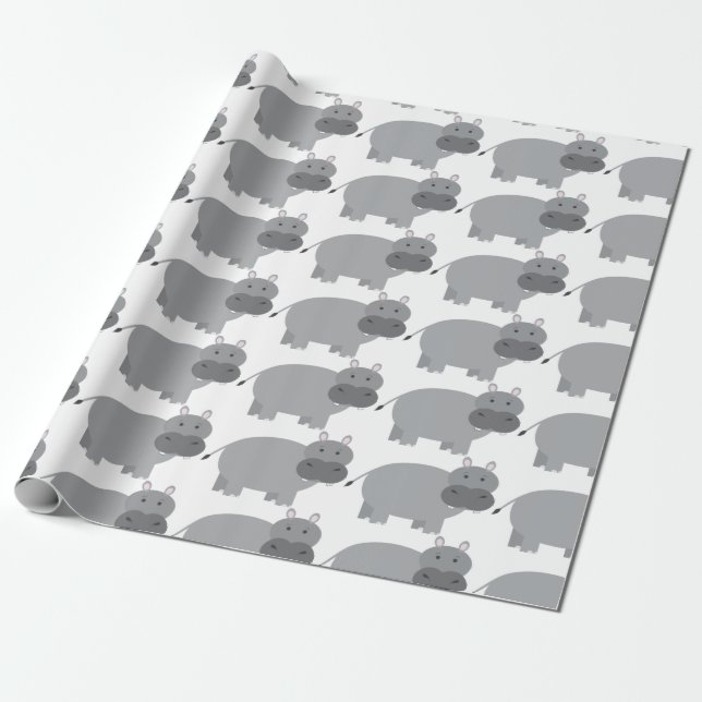 Hippopotamus Presentpapper (Utrullad)