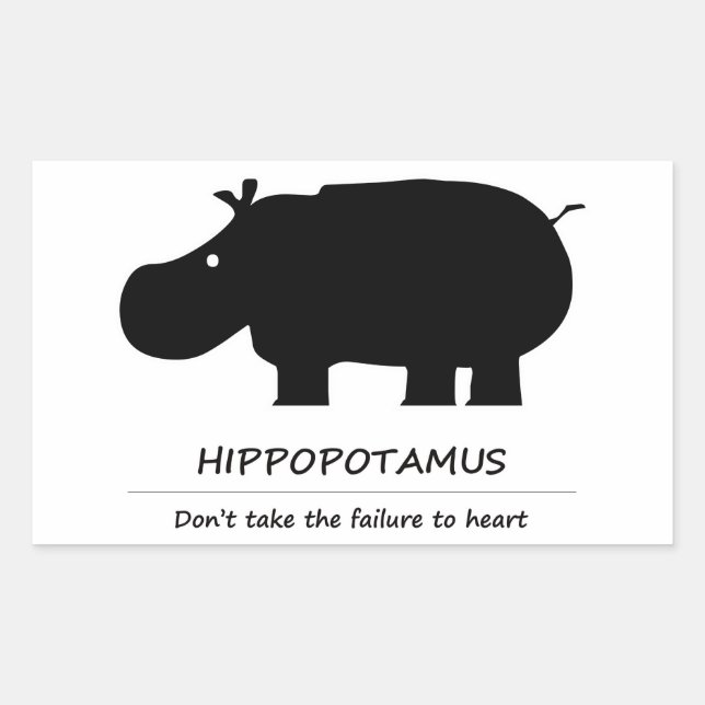 hippopotamus rektangulärt klistermärke (Framsida)
