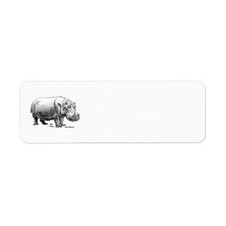 Hippopotamus Returadress Etikett