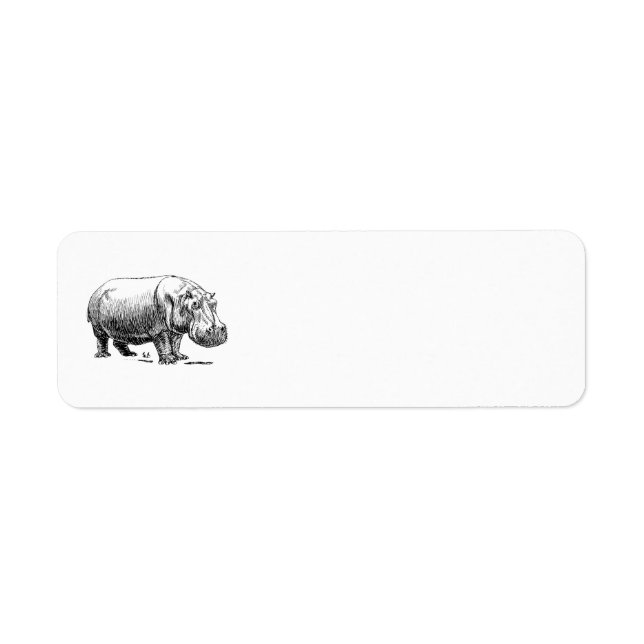 Hippopotamus Returadress Etikett (Framsidan)