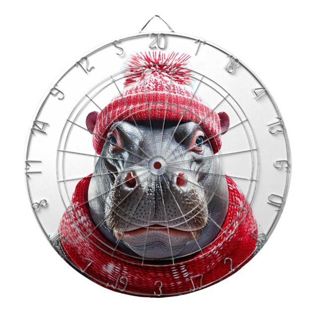 Hippopotamus Scarf and Beany  Darttavla (Framsidan)