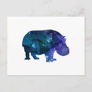 Hippopotamus Silhouette Vykort