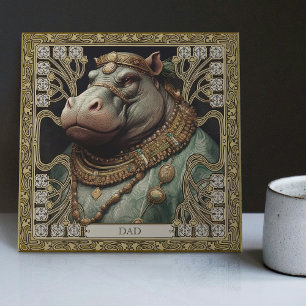 Hippopotamus Spirit Personalizable Namn Kakelplatta
