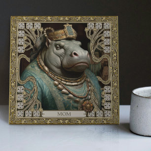 Hippopotamus Spirit Personalizable Namn Kakelplatta