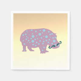 Hippopotamus Standard Cocktail Papper Napkins Pappersservett