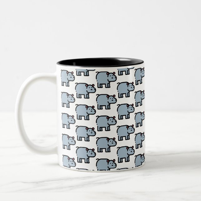 Hippopotamus Två-Tonad Mugg (Vänster)