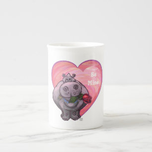 Hippopotamus Valentindagen Benporslin Mugg