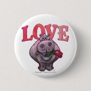 Hippopotamus Valentindagen Knapp