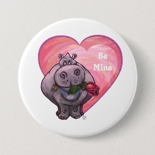 Hippopotamus Valentindagen Knapp
