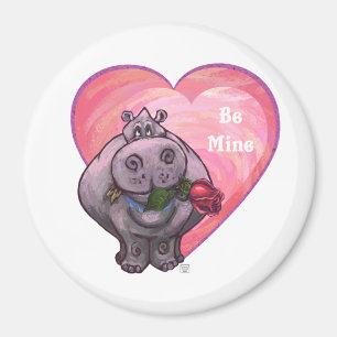 Hippopotamus Valentindagen Magnet