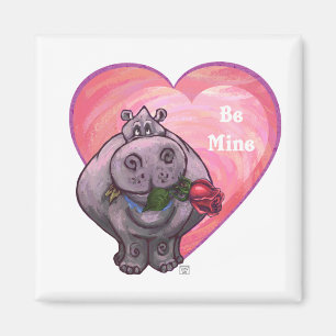 Hippopotamus Valentindagen Magnet