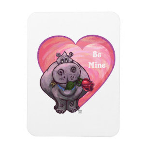 Hippopotamus Valentindagen Magnet