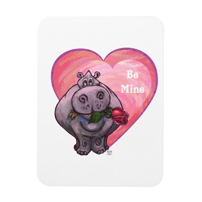 Hippopotamus Valentindagen Magnet (Vertikal)