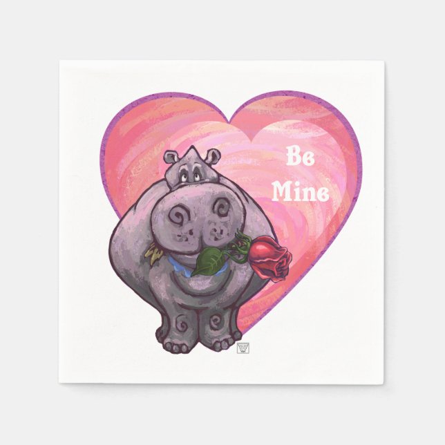 Hippopotamus Valentindagen Pappersservett (Framsidan)