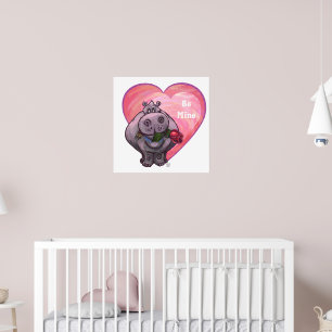 Hippopotamus Valentindagen Poster
