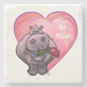 Hippopotamus Valentindagen Stenunderlägg