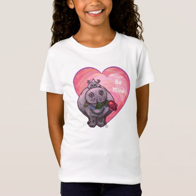Hippopotamus Valentindagen T Shirt (Framsida)
