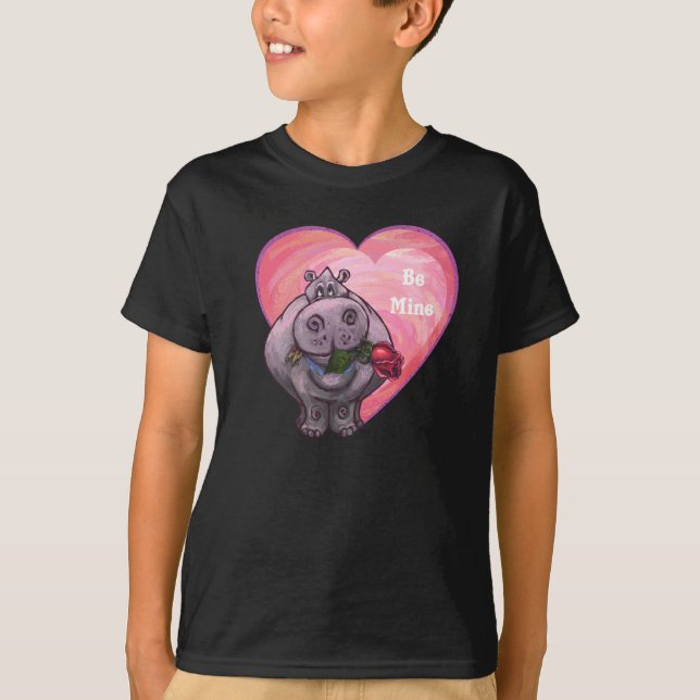 Hippopotamus Valentindagen T Shirt (Framsida)