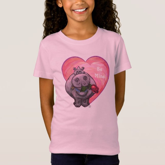 Hippopotamus Valentindagen Tee Shirt (Framsida)