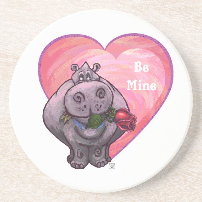 Hippopotamus Valentindagen Underlägg (Framsidan)