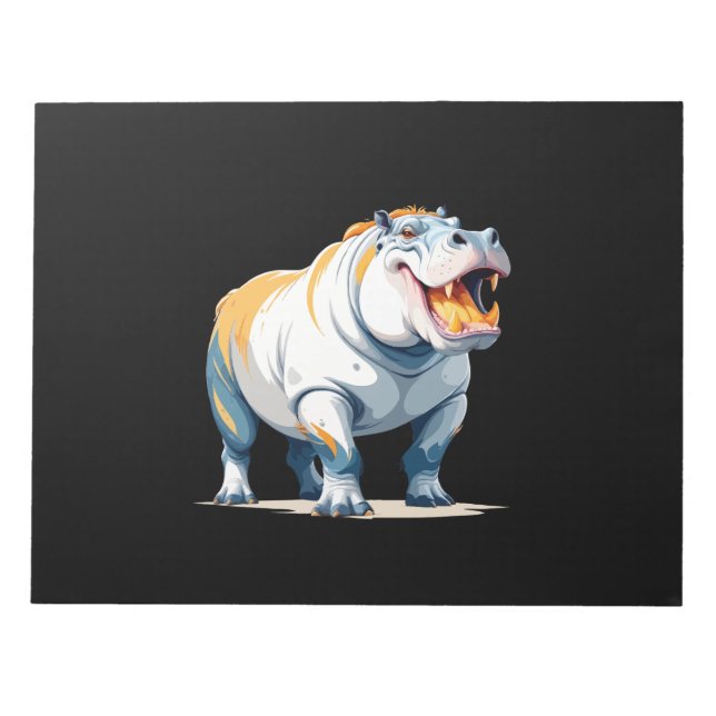 Hippopotamus Vector Art med Vibrant Färg Anteckningsblock (Framsida)