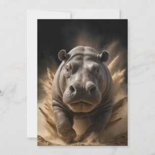 Hippopotamus Vild Dramatisk Porträtt Elegant på dj Meddelande