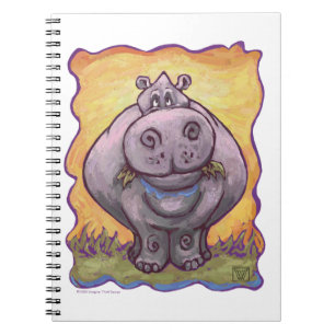 Hippopotamusgåvor och tillbehör anteckningsbok med spiral