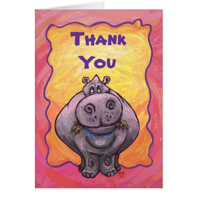 Hippopotamusgåvor och tillbehör hälsningskort (Framsidan)