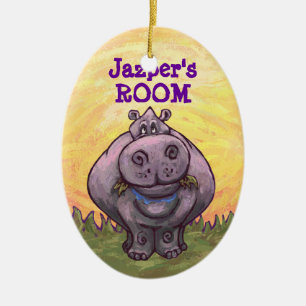 Hippopotamusgåvor och tillbehör julgransprydnad keramik