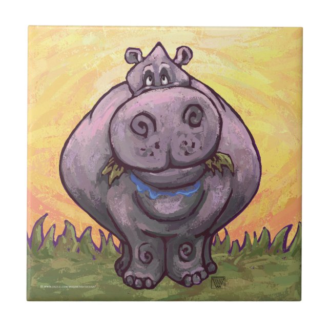 Hippopotamusgåvor och tillbehör kakelplatta (Framsidan)