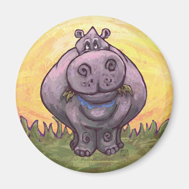Hippopotamusgåvor och tillbehör magnet (Framsidan)