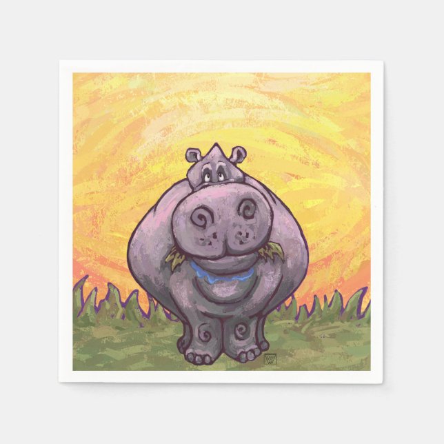 Hippopotamusgåvor och tillbehör pappersservett (Framsidan)