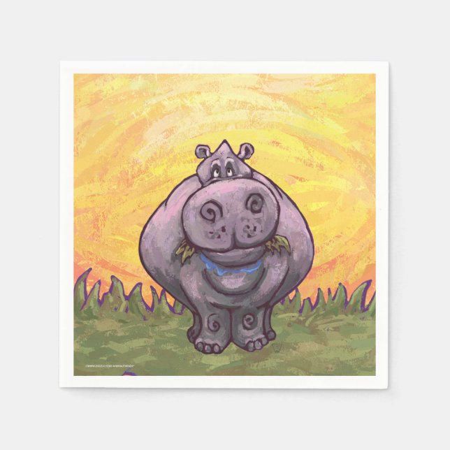 Hippopotamusgåvor och tillbehör pappersservett (Framsidan)