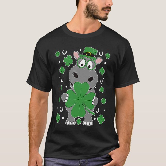 Hippos är min Lucky Charms St patrick's day Hippop T Shirt (Framsida)