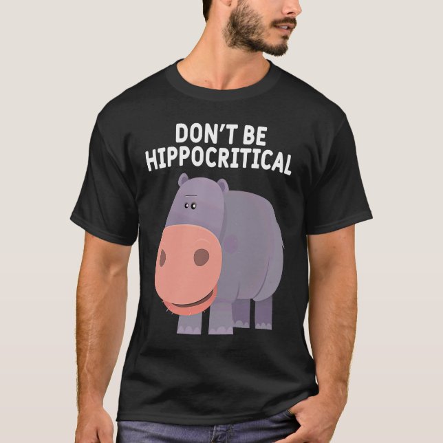 Hippos-grafik på djur, ej hipporitisk t shirt (Framsida)