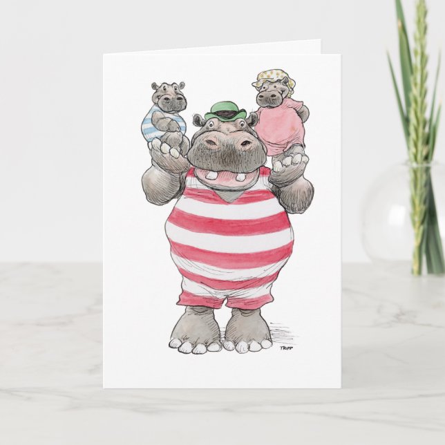 Hippos-kortet lycklig Fars dag Kort (Framsida)