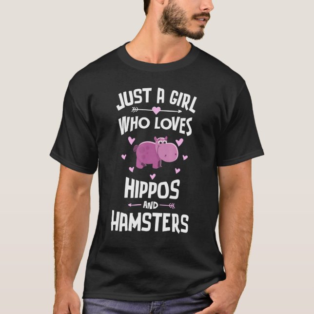 Hippos och hamstrar för flickor, kvinnor t shirt (Framsida)