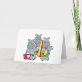 Hippos vid Beach Tshirts och Gifts Kort