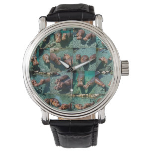 Hippos vid Play: A Pond Paradise Armbandsur