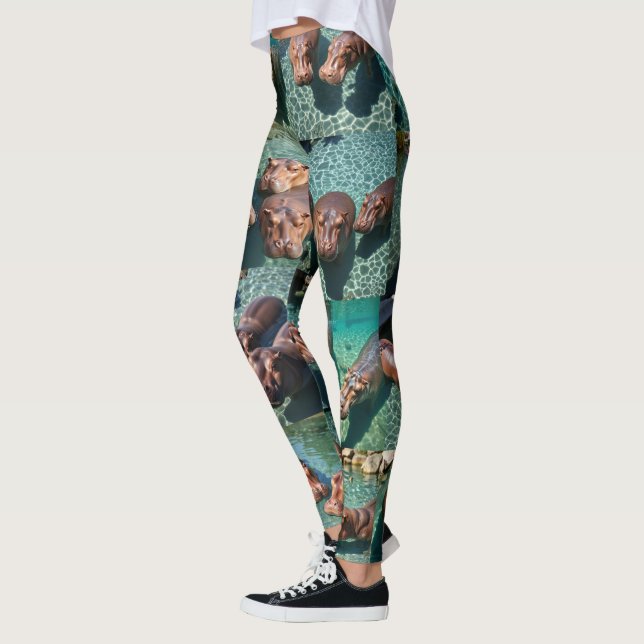 Hippos vid Play: A Pond Paradise Leggings (Vänster)
