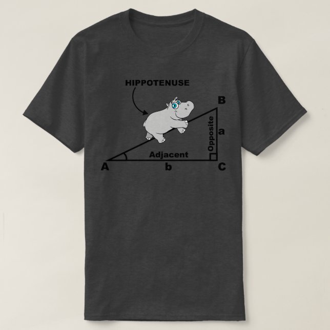 HIPPOTENUSE TRIANGLE MATH hippo älskare T Shirt (Design framsida)