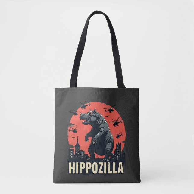 Hippozilla Spooky Moo Deng Hippo Halloween Tygkasse (Framsida)
