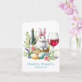 Hipptipp, glatt hopp! Påskharen & Vin Kort