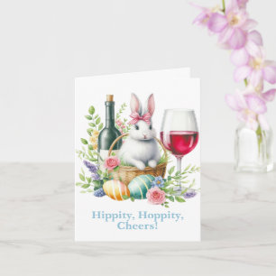 Hipptipp, glatt hopp! Påskharen & Vin Kort