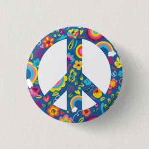 Hippy 60 s Boho-Fredstecken Knapp