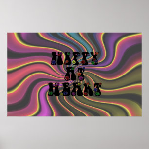 Hippy at Heart 60 s Retro Poster
