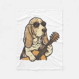 Hippy-Beagle spelar gitarr Fleecefilt